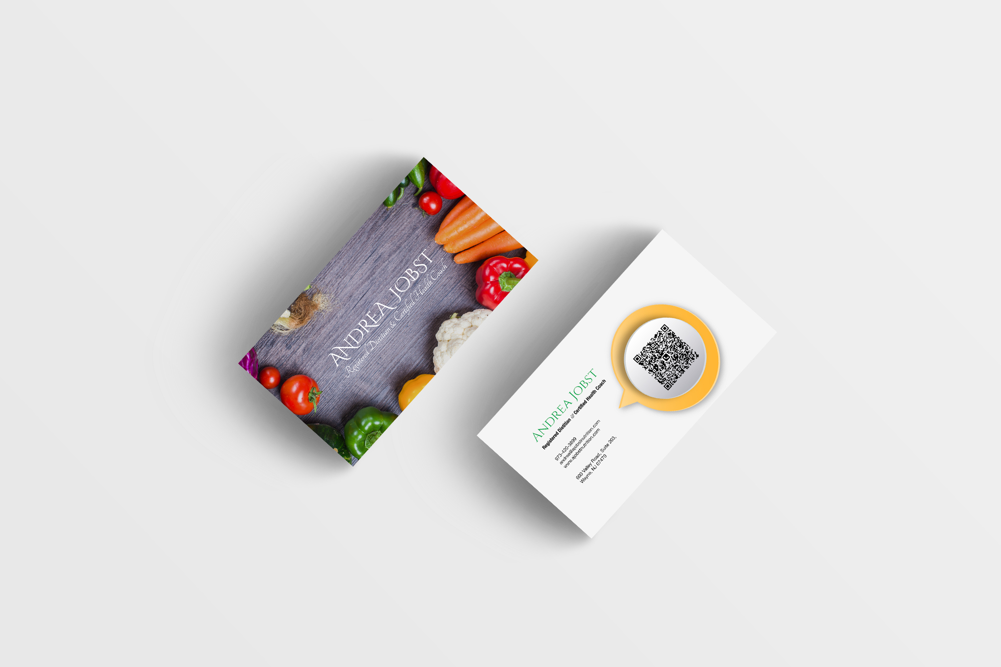 final design of business card for ajobst nutrition