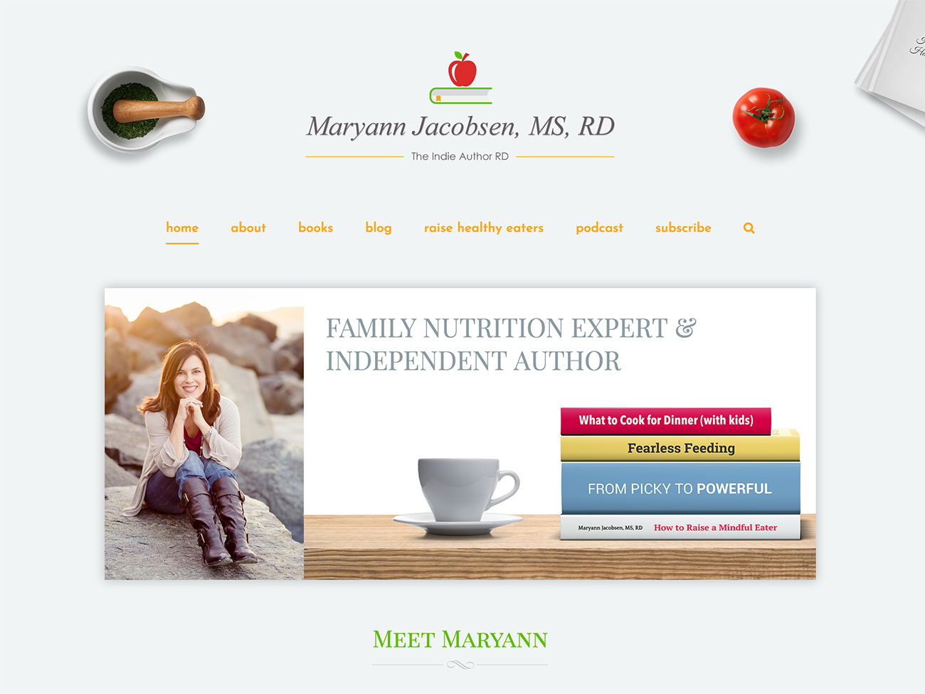 Complete website design for Maryann Jacobsen