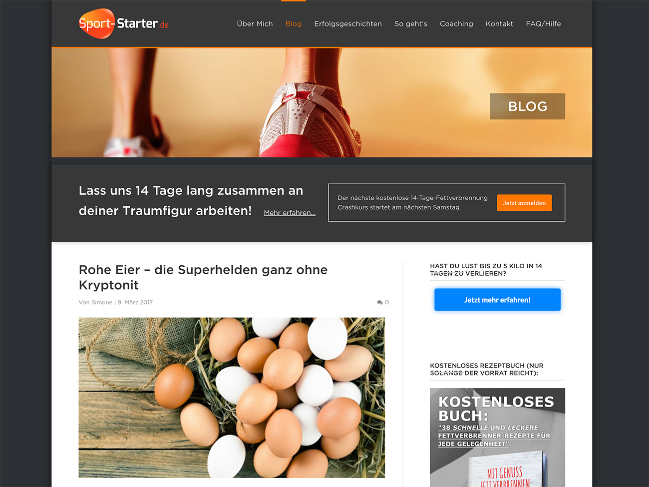 Custom website design for Sport-Starter.De
