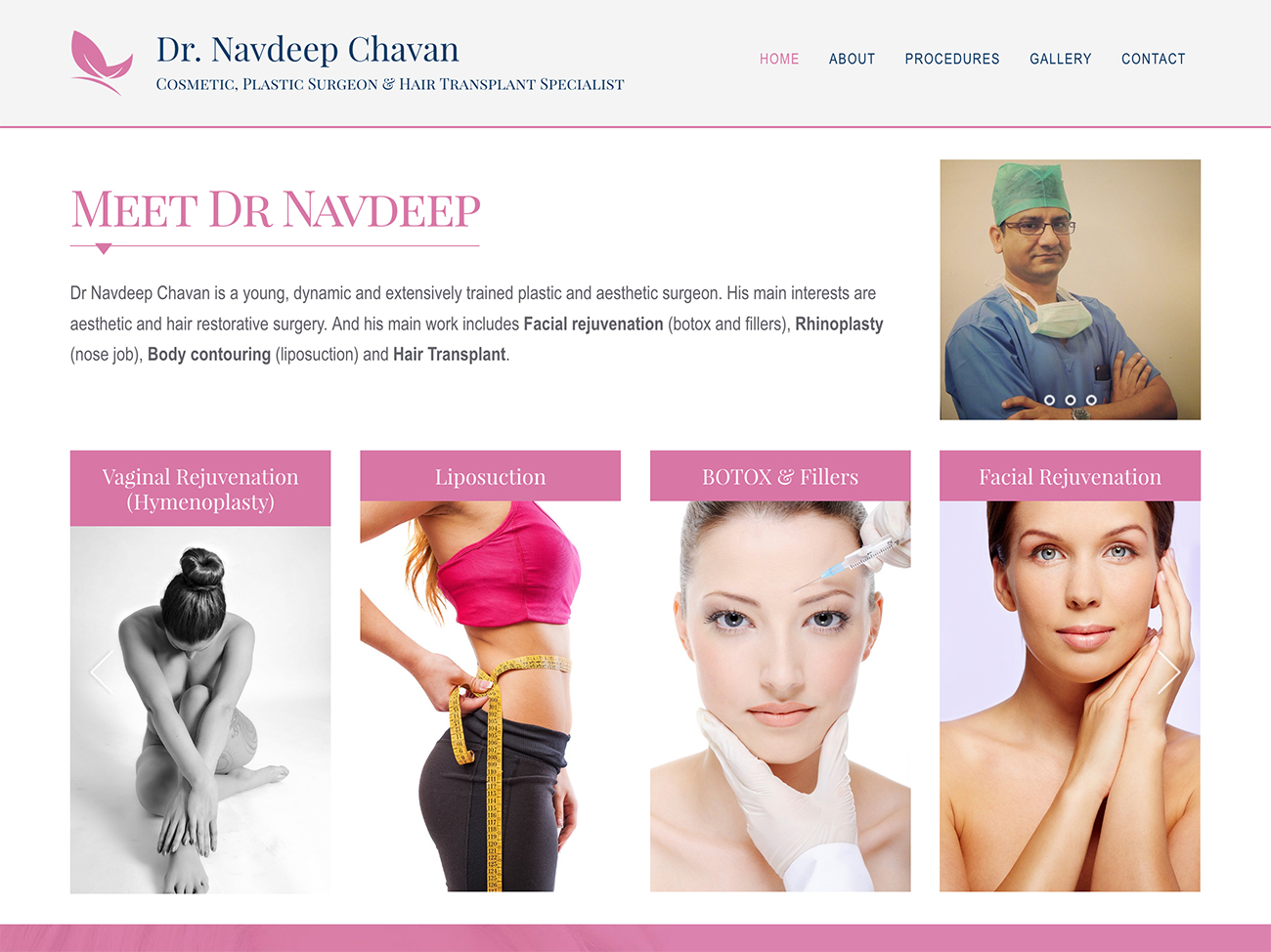 website design and development for cosmetic surgeon
