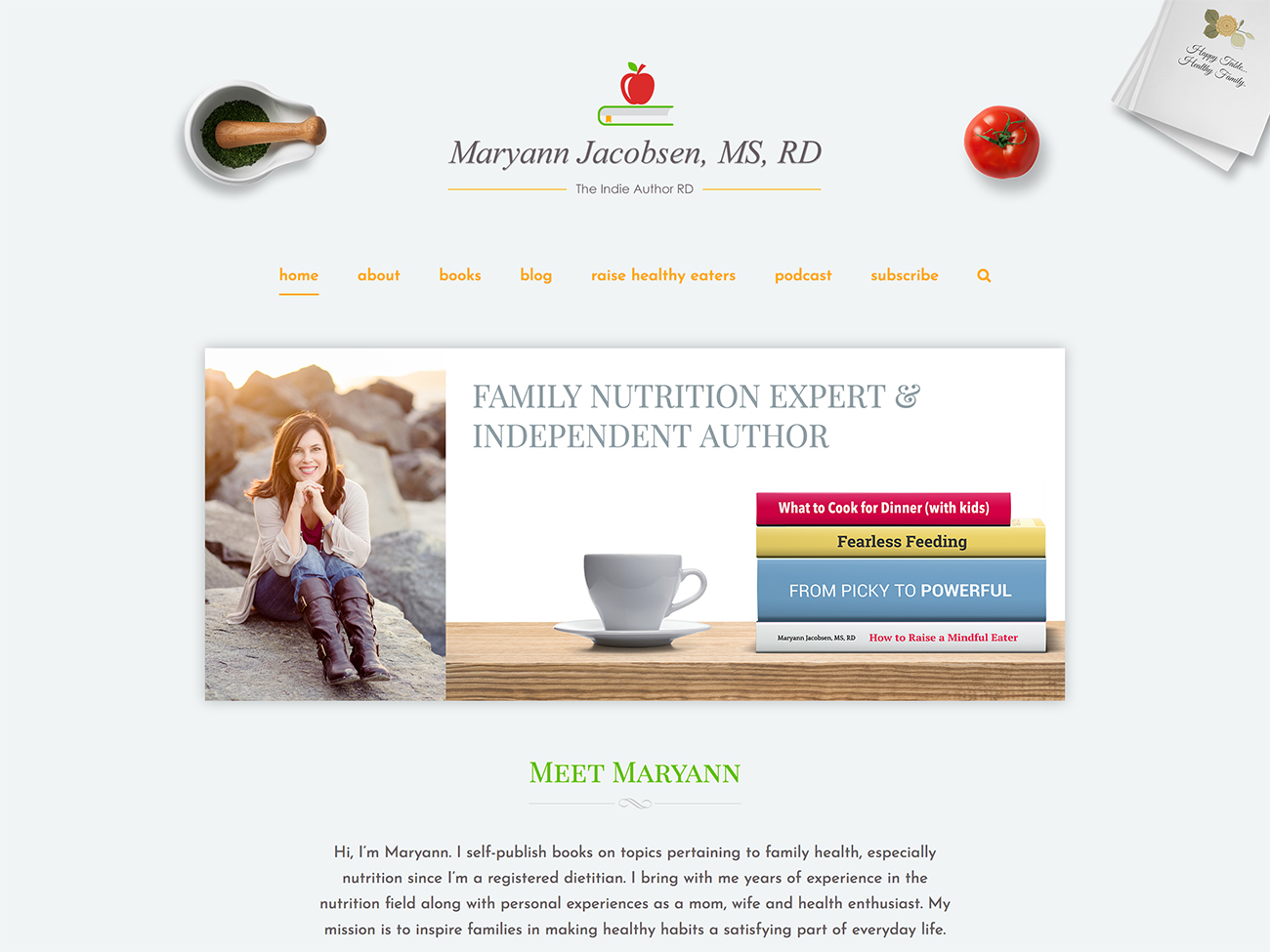Custom website design for MaryannJacobsen.Com